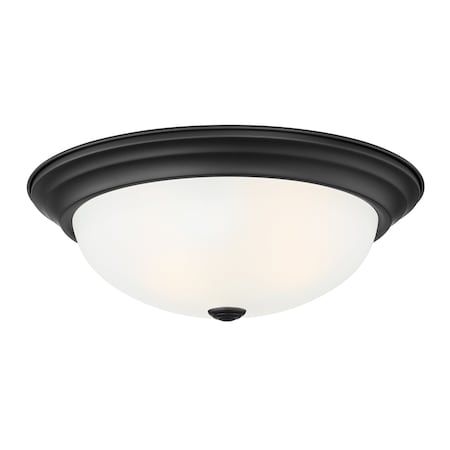 Designers Fountain 15.25in 3-Light Matte Black Ceiling Light Flush Mount 1257L-MB-W